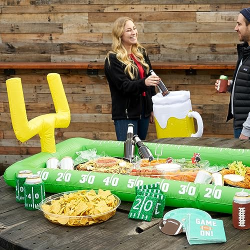 True Zoo Home Turf Astro Turf Football Field Drink Coasters Set of 5, Game Day Table Decor