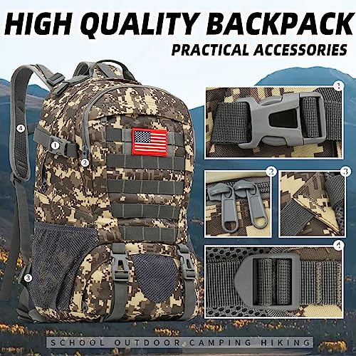 Waterproof Camo Tactical Backpack for School & Outdoors