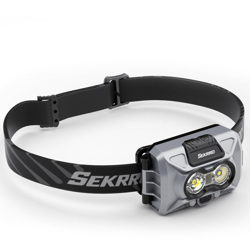 Sekrro F8 Headlamp Rechargeable, 800 Lumen Super Bright LED Head Lamp, IP67 Waterproof with Motion Sensor and Red Light, AAA Battery Compatible for Work, Camping, Hiking, Running