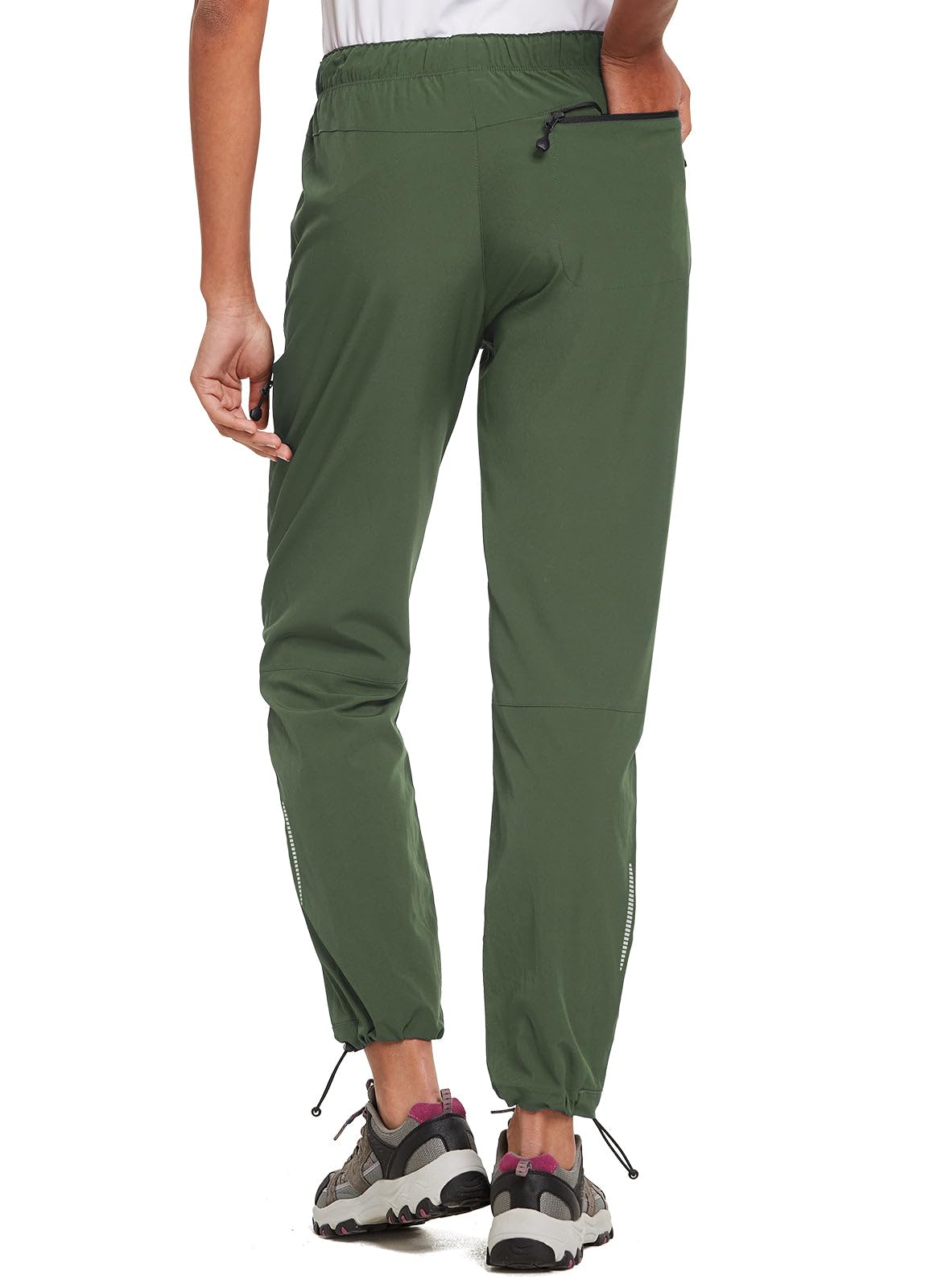 baleaf Women's Hiking Pants Quick Dry Lightweight Water Resistant Stretch Cargo Pants with Zipper Pockets Travel Camping 29''-Army Green XL