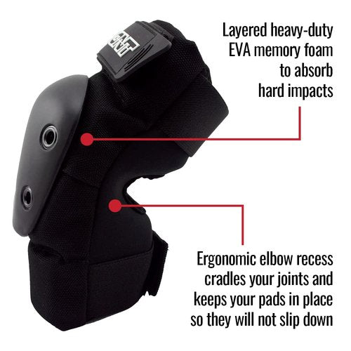 Bont Adult Elbow Skate Pads Protection for Inline Skate, Roller Derby, Roller Skate, Park Skate, Ice Skate, Skateboard, Scooter (X-Large)