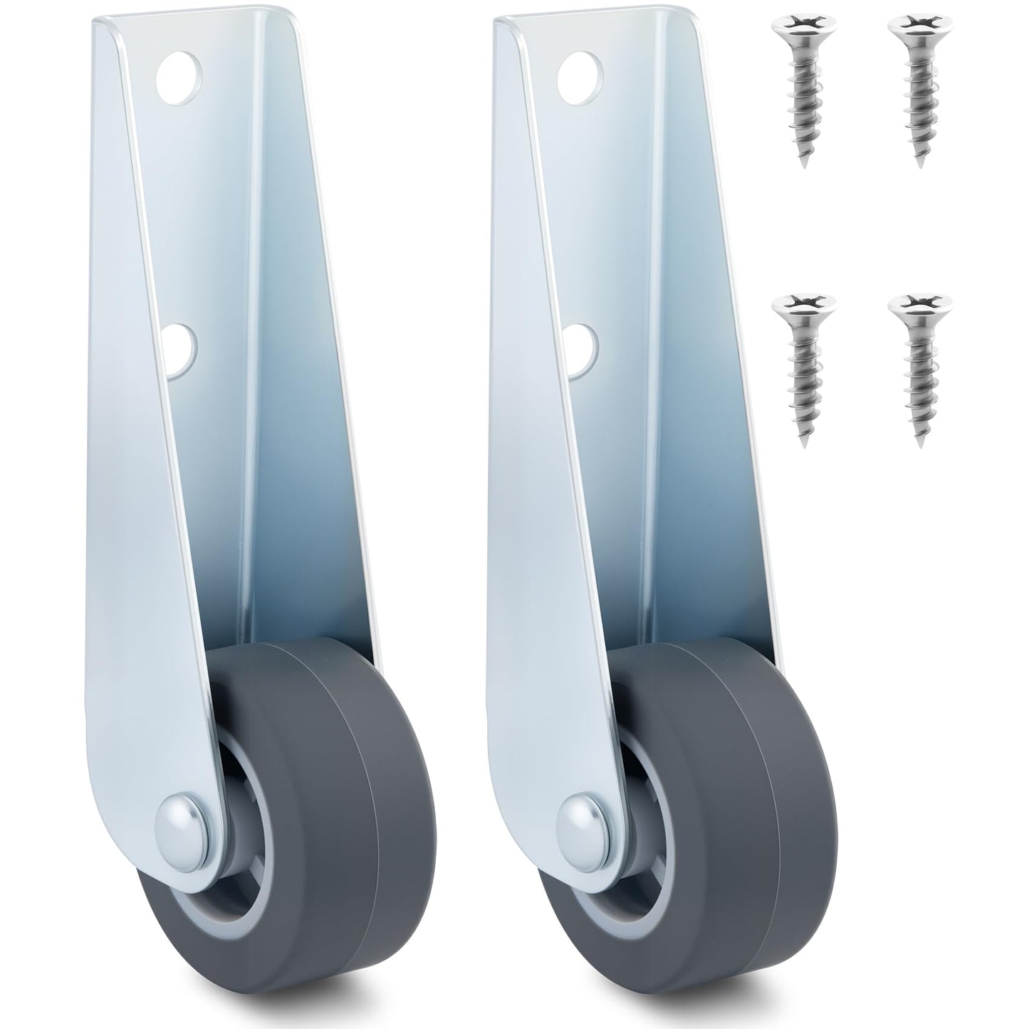 Deozu 2 Pcs Gate Caster Wheels Replacement, Rubber Rolling Swivel Casters, Non-Slip Pulley Directional Wheel for Garden, Gate, Fence, Tables, Sofa, Furniture (1.6")