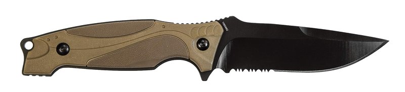 Smith & Wesson M&P M2.0 9in S.S. Full Tang Thin Fixed Blade Knife with 4in Drop Point Blade and Rubber FDE Handle for Outdoor, Tactical, Survival and EDC