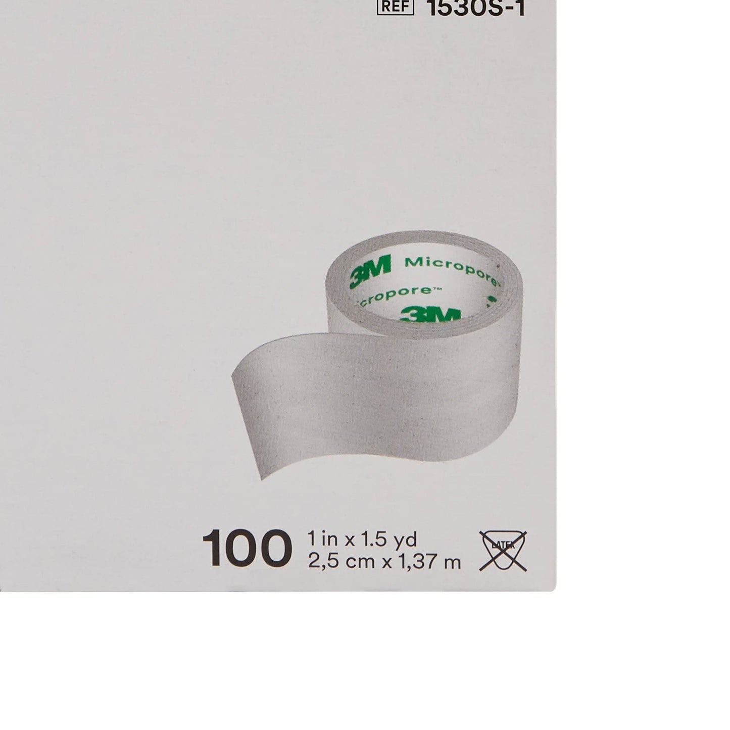 3M Micropore Medical Tape, Non-Sterile, Singe Use Roll Paper, White, 1 in x 1 1/2 yds, 100 Count