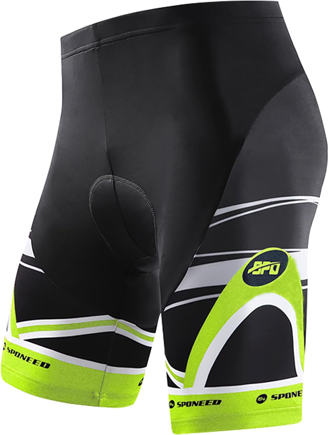Sponeed Men's Cycling Shorts - Gel Padded Biking Pants for Comfortable Road Rides | Black
