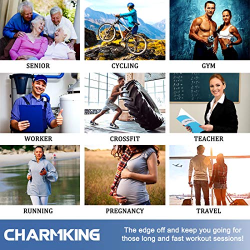 CHARMKING Compression Socks for Women & Men - Small-Medium, 4 Pairs, Black