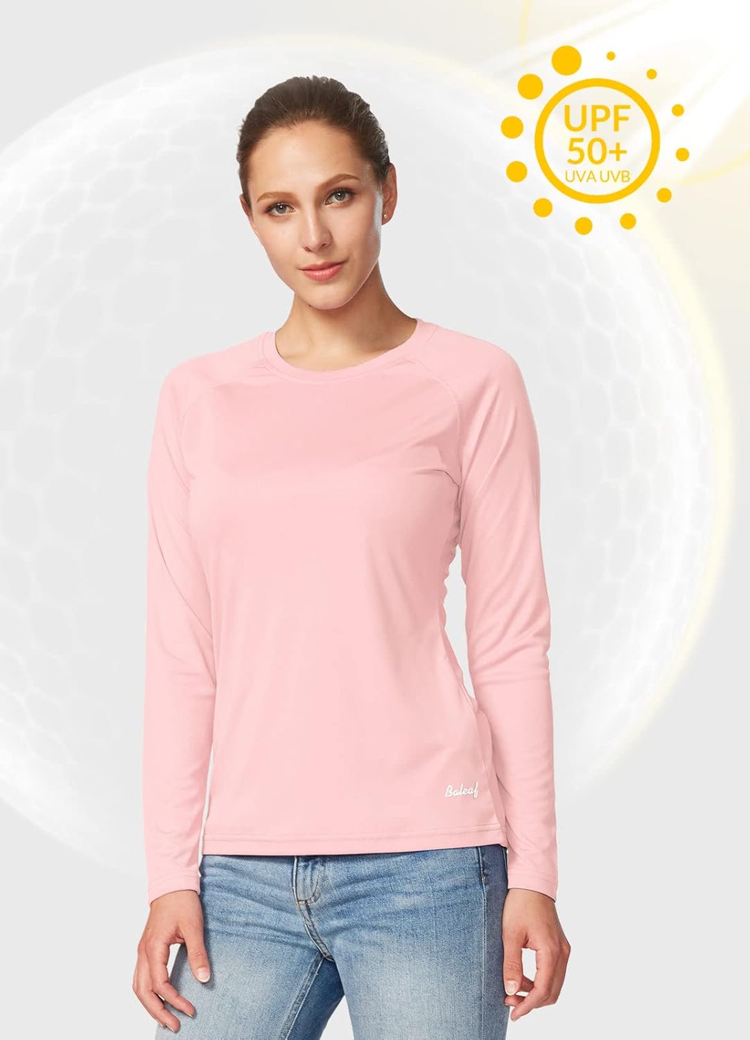 Baleaf Women's Long Sleeve UPF 50+ Sun Shirt - Lightweight UV Protection Rash Guard for Hiking
