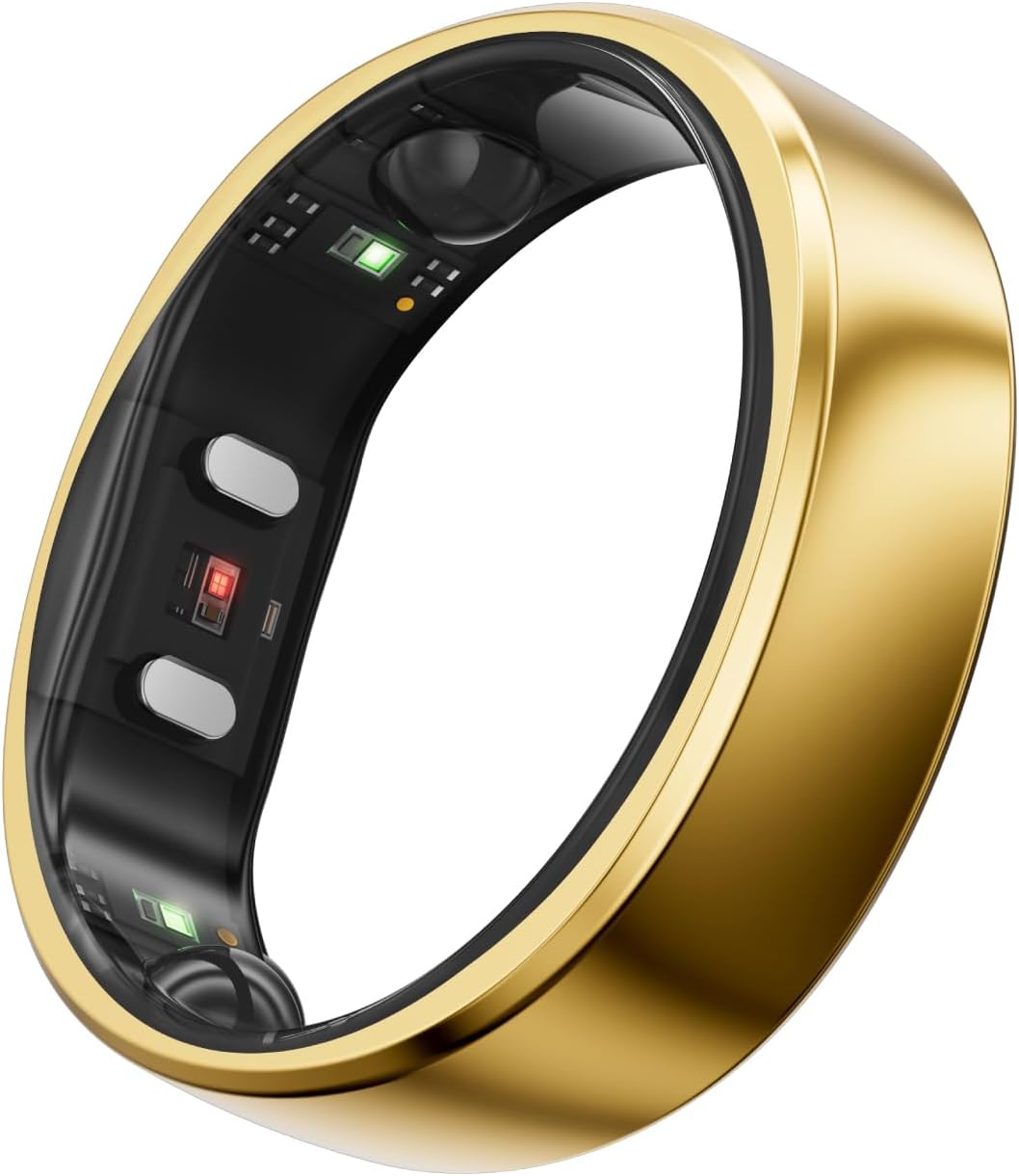 RingConn Gen 2 Smart Ring - Sleep Apnea Monitoring & Health Tracker | 12-Day Battery Life, Gold, Size 10
