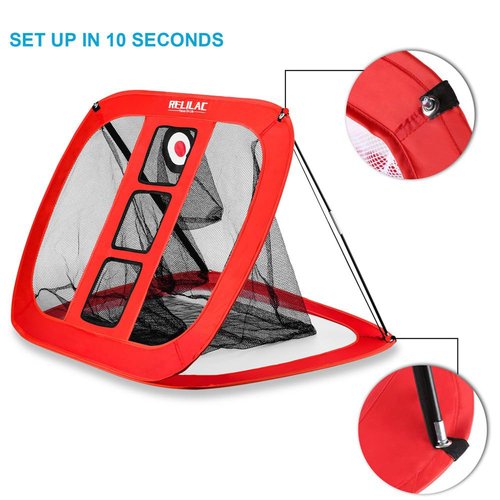 RELILAC Pop Up Golf Chipping Net - Indoor/Outdoor Golfing Target Accessories for Backyard Accuracy and Swing Practice - Gifts for Men, Dad, Husband, Women, Kid, Golfers