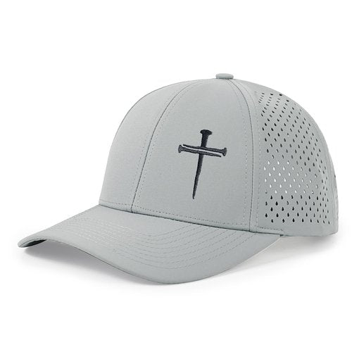 KUBILA Three Nails Cross Hats for Men Women,Jesus 3 Nail Cross Snapback Baseball Cap Christian Religious Gifts for Birthday/Christmas,Nylon Grey
