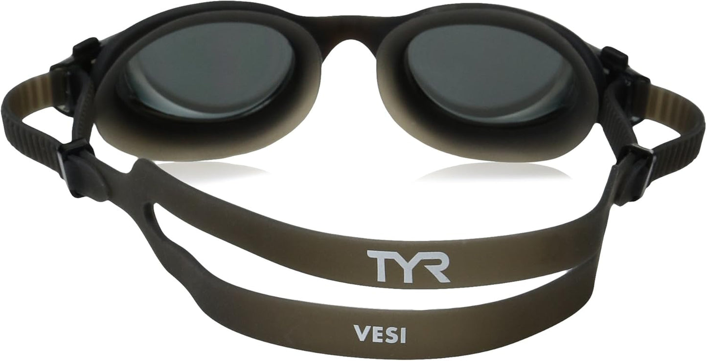 TYR Adult Vesi Swimming Goggles - Mirrored & Non-Mirrored | Anti-Fog, No Leak, Quick Adjust