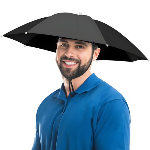 NOUCCI Fishing Umbrella Hat for Adults Women and Men-Lightweight Sun & Rain Cap with 8 Ribs, <0.5 oz, Fits 20.9"-25" Heads, Perfect for Fishing, Gardening, Camping, Beach & Outdoor Activities