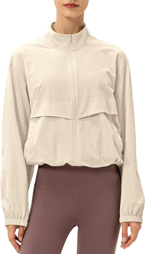 Locachy Women's Athletic Jacket - Lightweight Zip-Up with Windproof & Sun Protection | Perfect for Outdoor Workouts