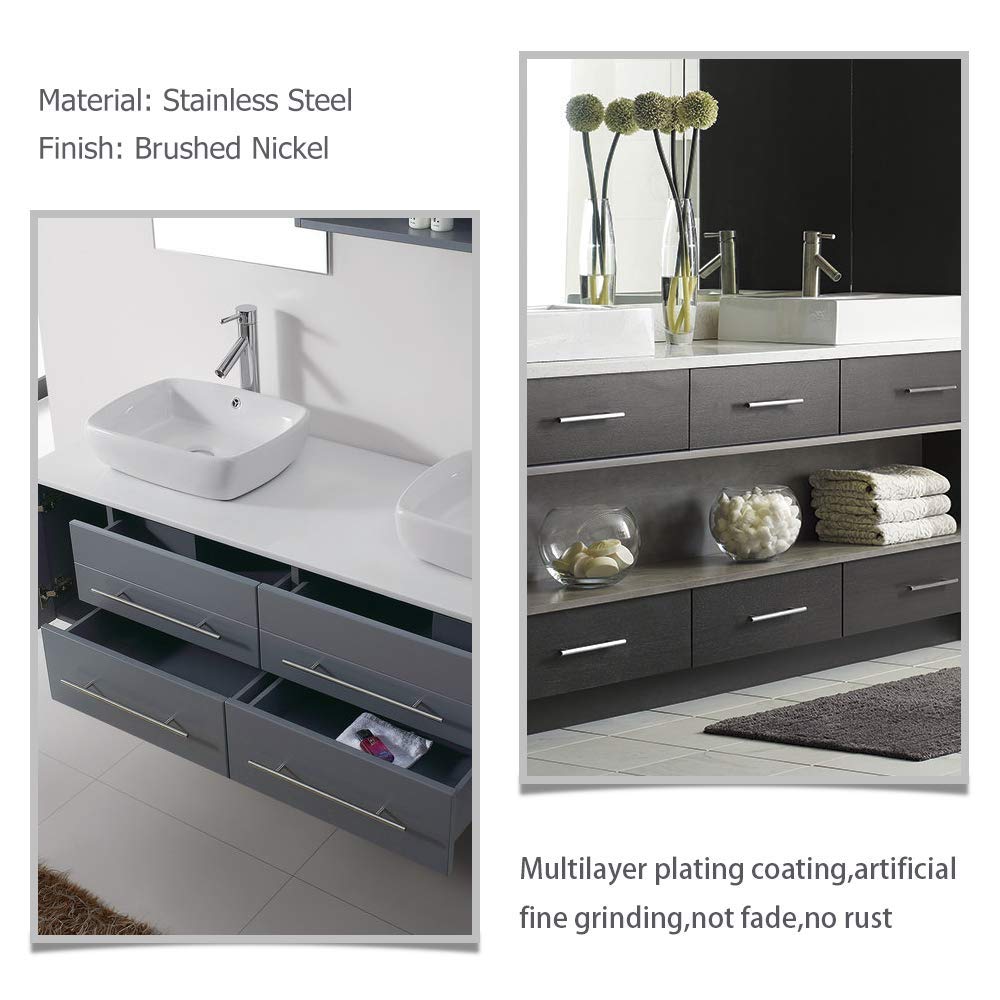 goldenwarm 5Pack Brushed Nickel Cabinet Knobs Sliver Cabinet Knob Brushed Stainless Steel Drawer Pulls and Handles Bedroom Furniture Handles 50mm/2in Overall Length