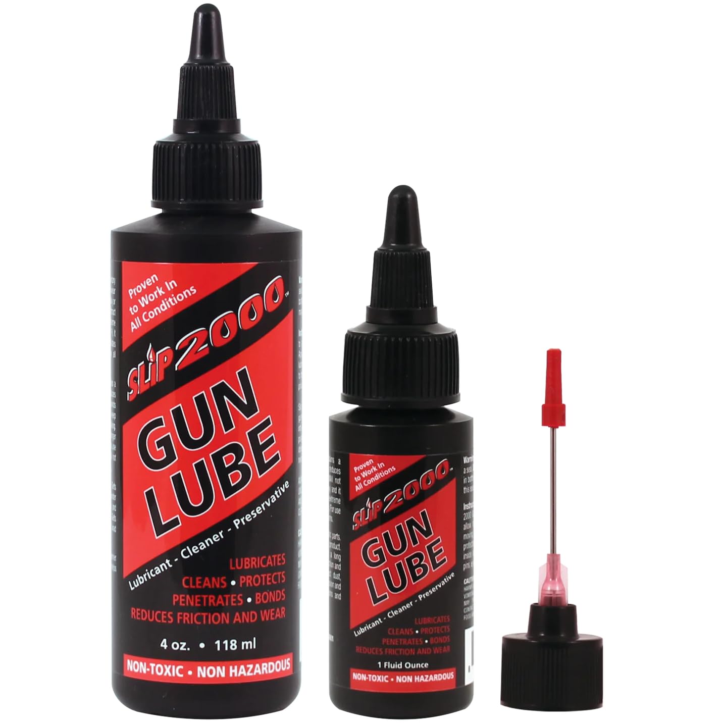 Slip 2000 Gun Lube | Buddy Pack with Needle Tip Applicator | 100% Pure Synthetic CLP | 4 oz & 1 oz Sizes