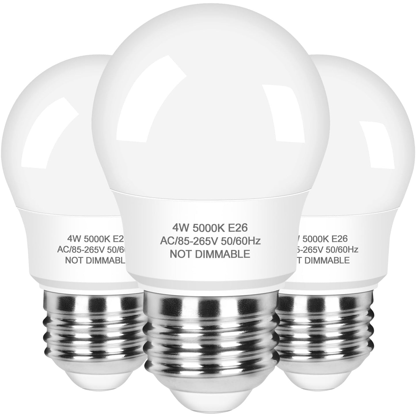 3-Pack A15 Refrigerator Light Bulb 40W Equivalent, 120V Fridge Waterproof LED Bulbs 4W Daylight White 5000K, E26 Base Freezer Home Lighting, Non-dimmable