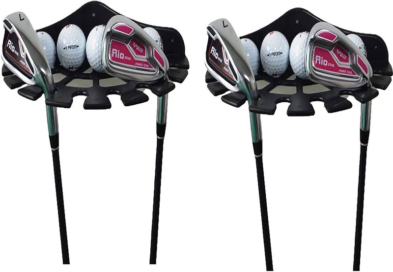 Pmsanzay 2 Pack - Golf Club Organizers Display Rack Holder Combo Wall Mount Bracket - Easy to Install