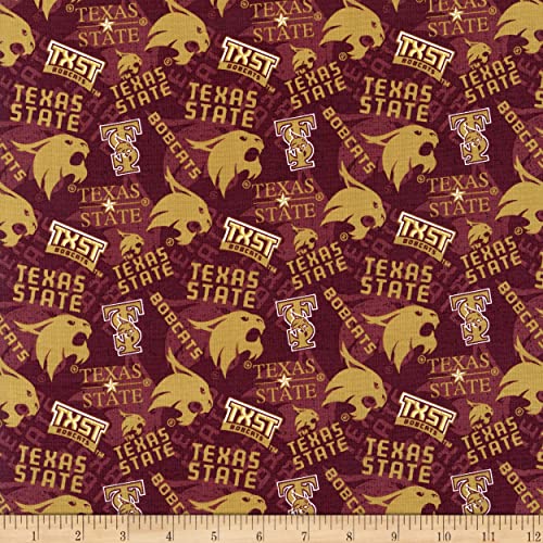Texas State Bobcats Cotton Fabric by the Yard - Versatile Quilting & Crafting