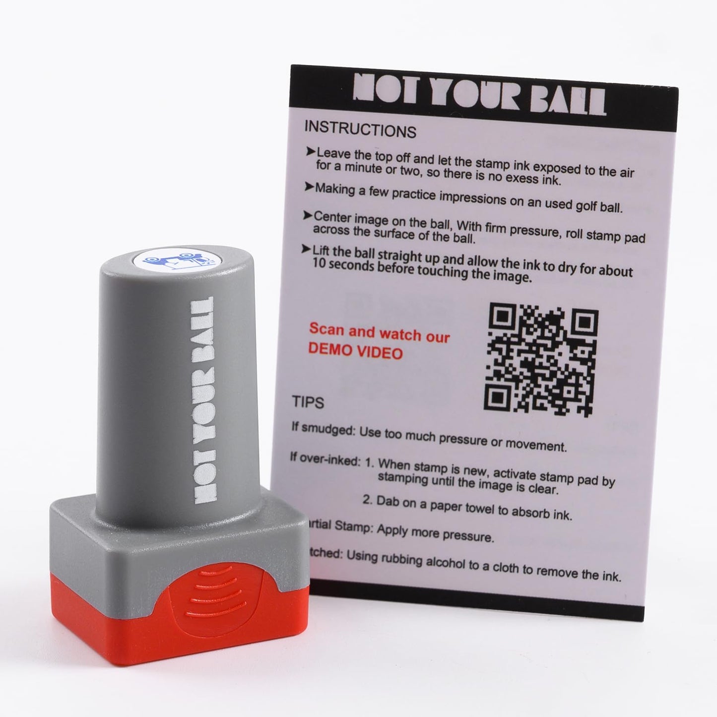 ZEETY Golf Ball Stamp – Waterproof, Quick-Dry Stamper with Permanent Ink for Custom Marking, Personalized Accessories & Funny Adult Golf Gifts for Men and Women Golfers (Club Polish)