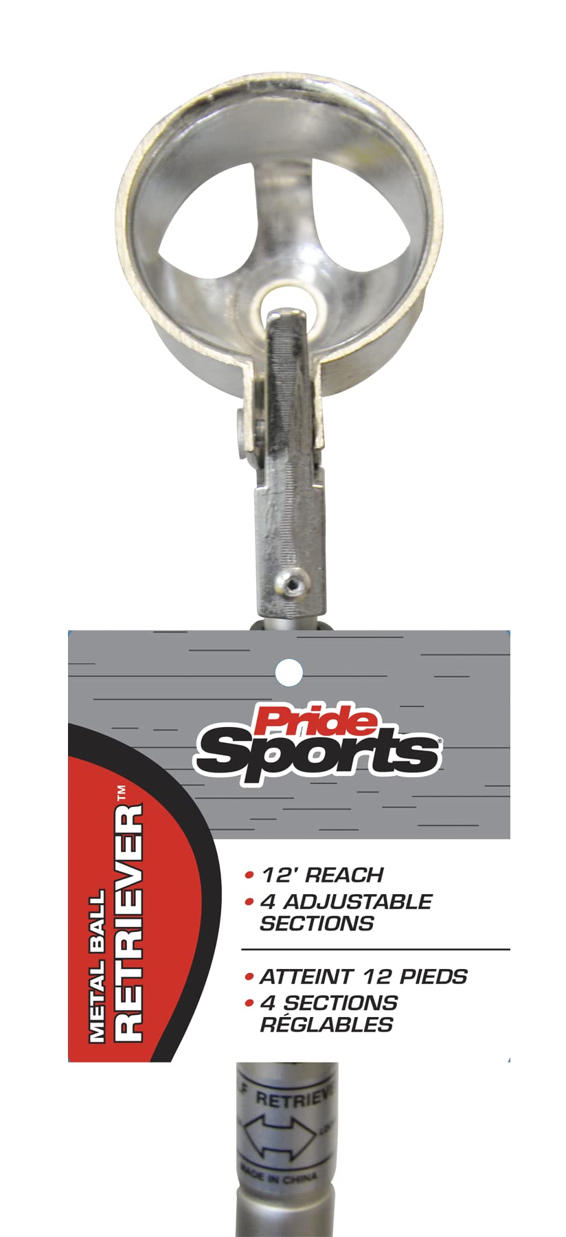 PrideSports 12' Metal Golf Ball Retriever - Telescoping Action for Compact Storage - Get Your Ball Out of Water Easily