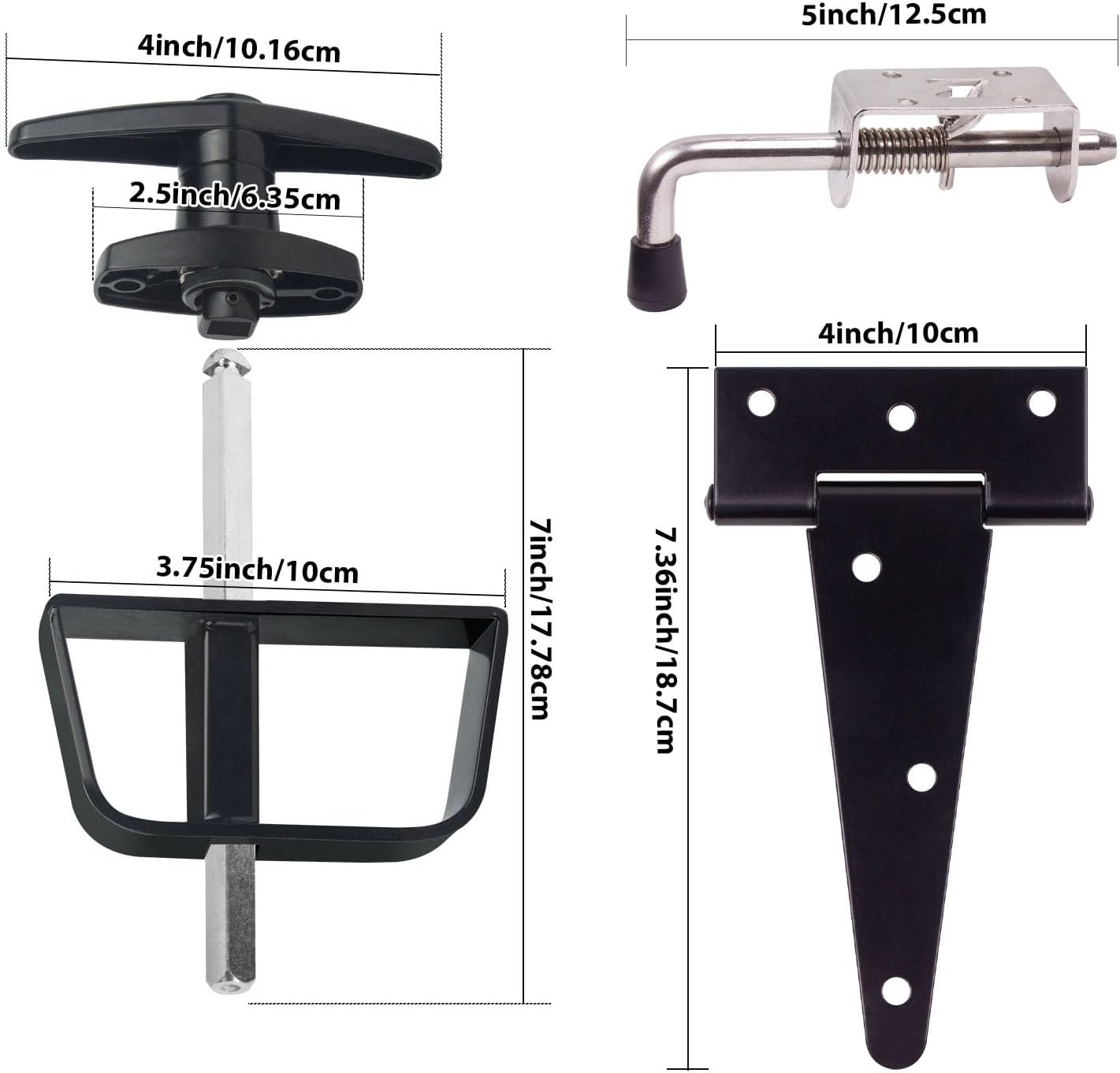 Complete Shed Door Hardware Kit with T-Handle Lock, Heavy-Duty Latches & Hinges - Weatherproof for Sheds & Gates
