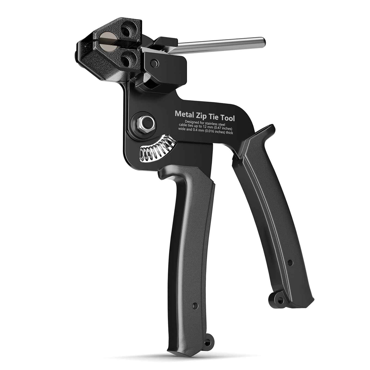 LEENUE Metal Zip Tie Tool, Heavy Duty Zip Tie Cutter, Fasten and Cut Stainless Steel Cable Ties, for Outdoor Chain Link Fence Ties, Exhaust Pipe and Cables, Black