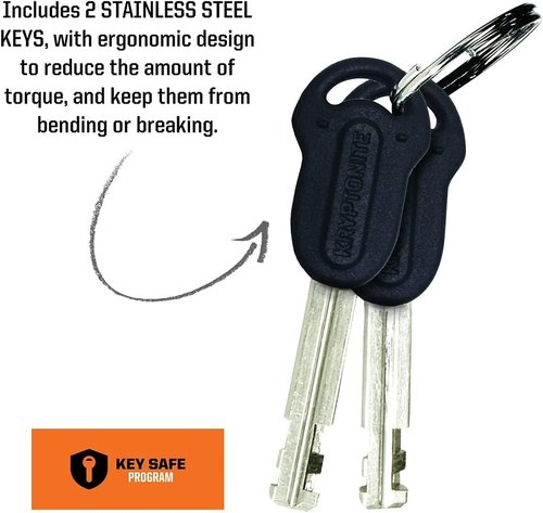 Kryptonite Keeper U-Lock - Heavy Duty Anti-Theft Bicycle Lock with Braided Steel Cable | 12mm Shackle, 10mm x 4ft Security Cable