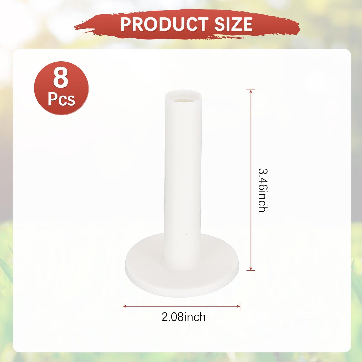 TIXIPEM 3.46IN Rubber Golf Tees [8PCS] - Flexible Stable Ball Holder Use for Home & Outdoor & Indoor Tall Training Driving Range - [White] Hitting Mats