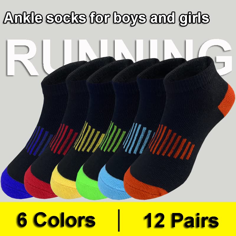 Boy Socks 12 Pairs Black Ankle Socks for 7-10 Years | Tsmollyu