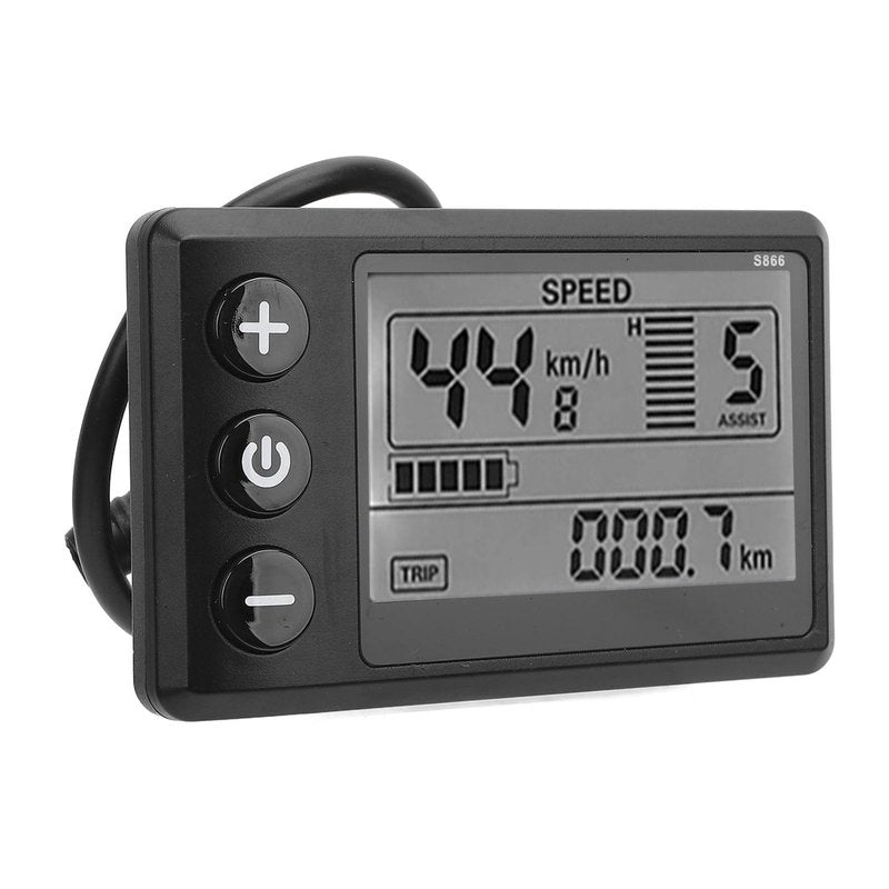 BTSEURY Electric Scooter LCD Display Meter, Electric Cycling Panel S866 24V 36V 48V 60V 6 Pin Water Display Control Panel for Electric Scooter Accessories