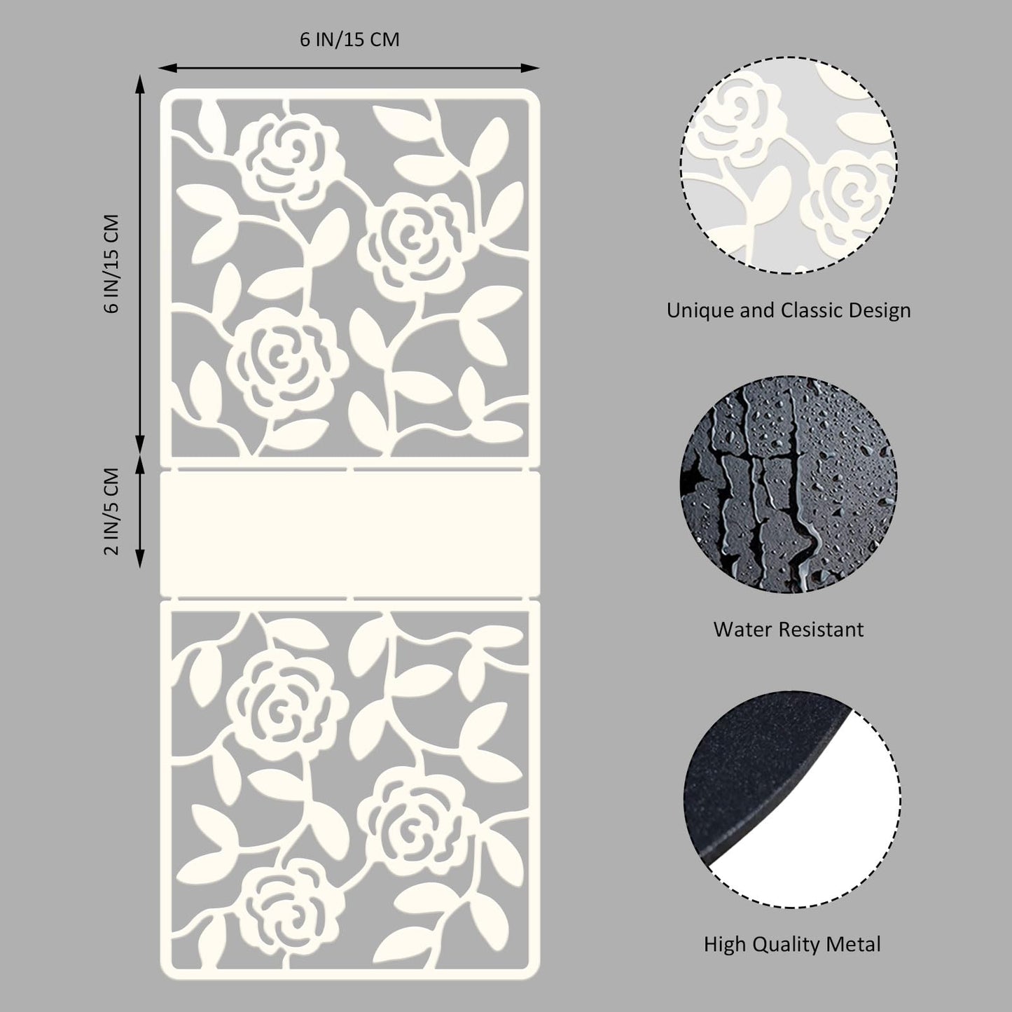 Resama Metal Napkin Holder for Table,Metal Rose Standing Napkin Holder for Kitchen Dining Tables & Countertops, Black Countertop Napkin Holders for Indoor & Outdoor,Unique Table Decor Gifts (White)