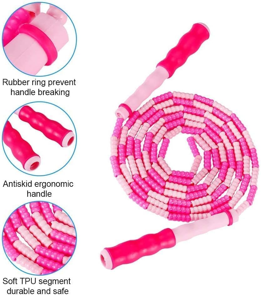 Zocy Jump Rope - Tangle-Free Fitness Equipment with Soft Beaded Segments | Adjustable for Kids & Adults