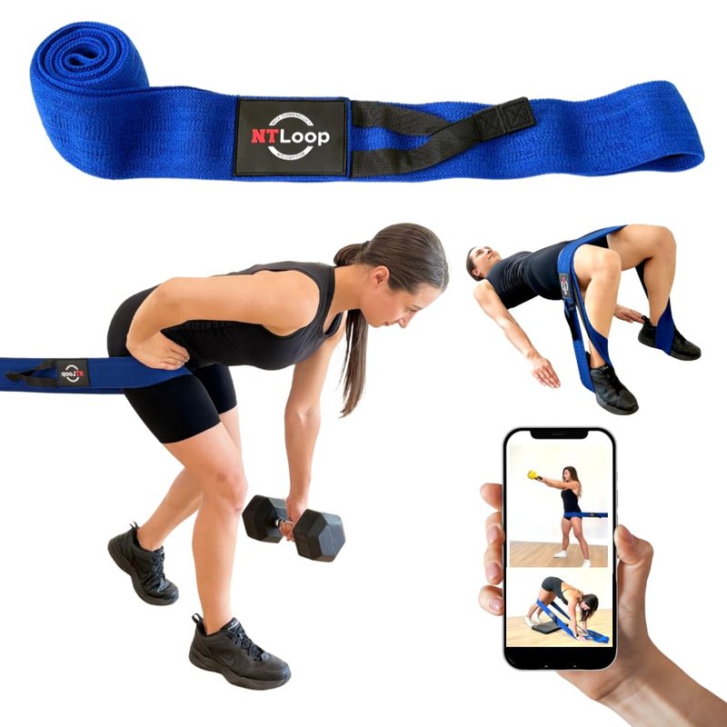 NT Loop Long Fabric Resistance Band with Door Anchor - Full Body Resistance Band for Working Out and Physical Therapy - Heavy Strength Exercise Band
