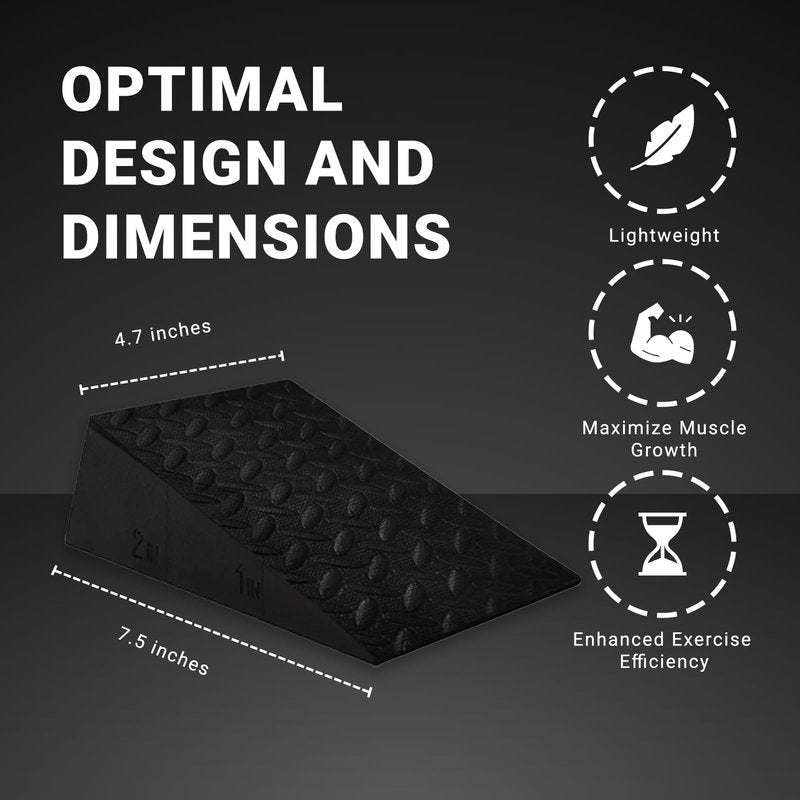 Squat Wedge Block for Heel Elevated Squat 2 Pcs Set, Improve Mobility Balance and Strength Performance Weightlifting Calf Stretcher Slant Board for Squat