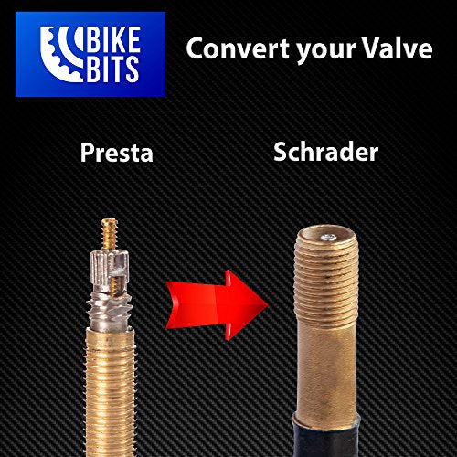 Presta Valve Adapter - Convert Presta to Schrader - Red