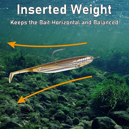 Dr.Fish 5/0 Weighted Swimbait Hooks 1/8oz - Bass & Saltwater Fishing Jig