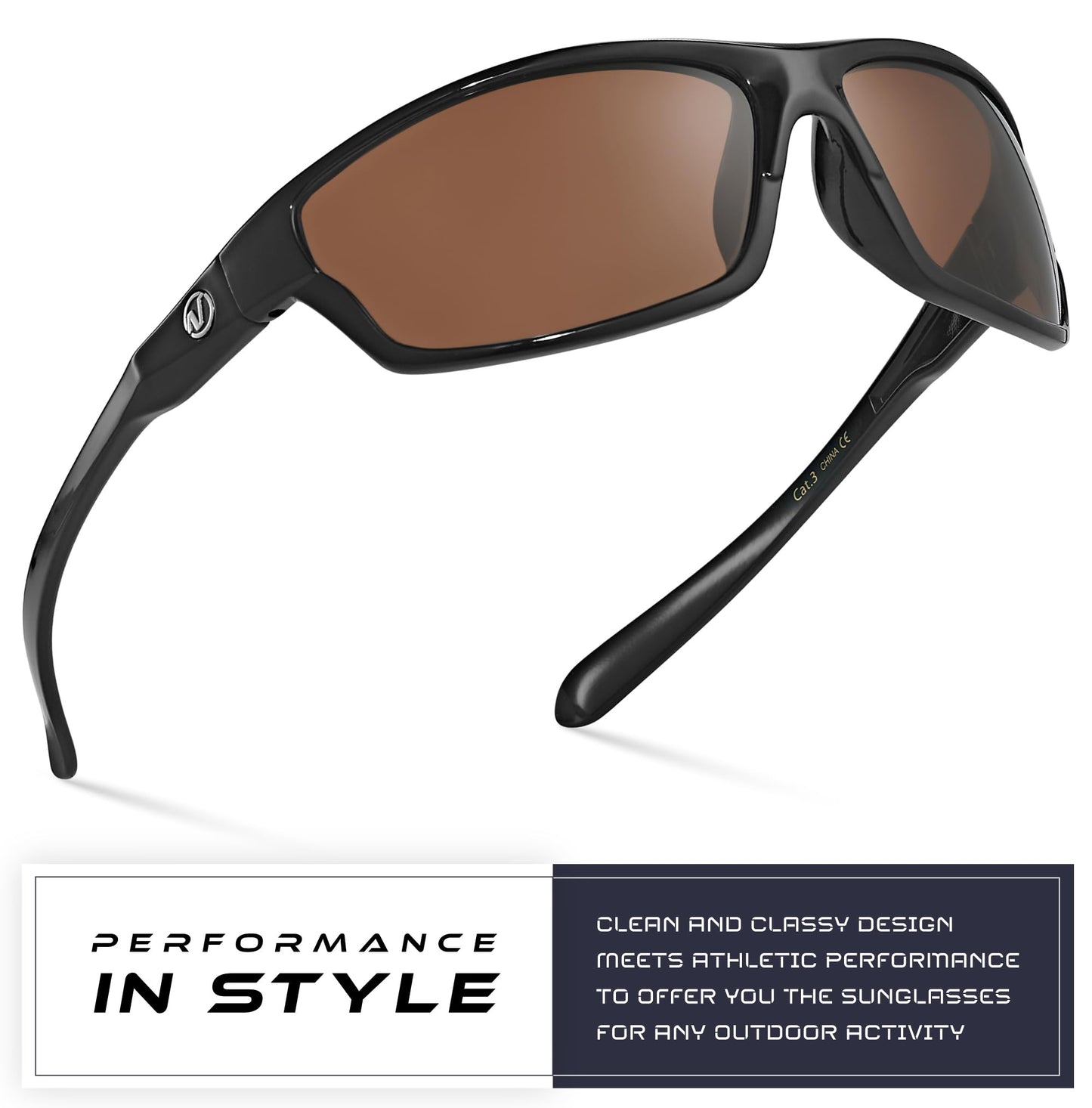 Nitrogen Polarized Wrap Around Sport Sunglasses for Men Women UV400 Driving Fishing Running Sun Glasses