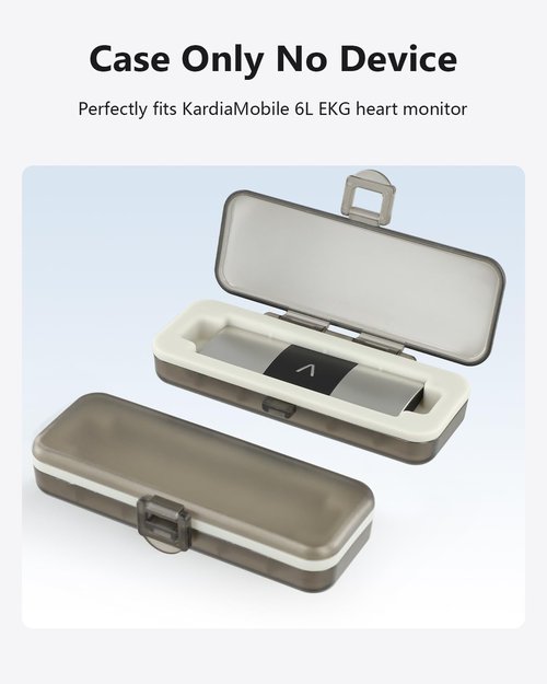 Kardia | Mobile Case for KardiaMobile 6L EKG Heart Monitor - Durable Silicone Pad for Travel, Transparent Black