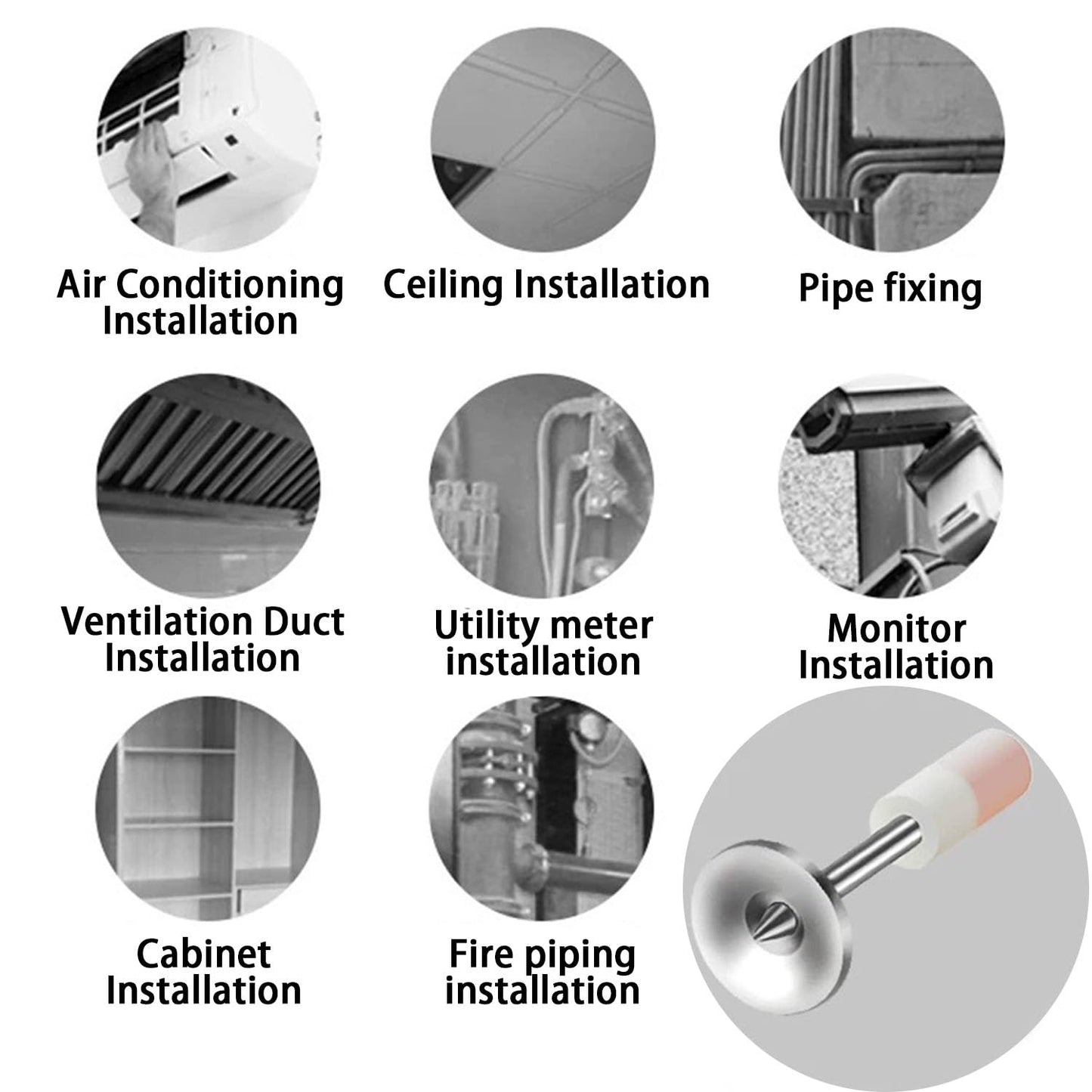 DLronwey Manual Steel Nail 50 pcs,Concrete Nail Wall Fastening Tool,for Concrete Ceiling Cable Ducts Fixed Slotting Device Repair Tool Home DIY Nail Gun Accessories