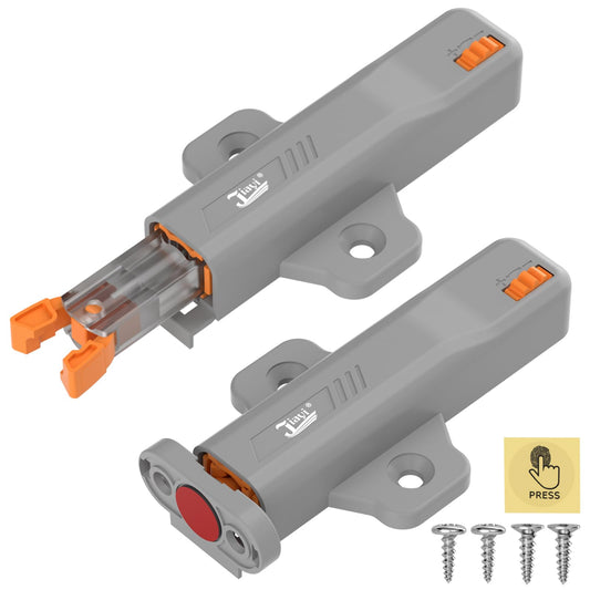 Jiayi Strong Heavy Duty Push Latch, Non-Magnetic RV Hidden Door Cabinet Latches, 2 Pack Push Release Press Out Touch Catch for Door Closure, Push to Open Kitchen Cabinet Hardware