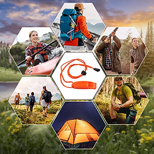 Emergency Survival Whistles - 6PCS Orange with Adjustable Lanyard