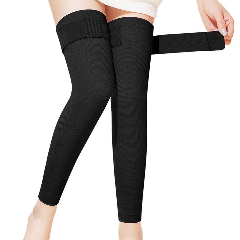 Winter Warm Wormwood Self Heating Knee Brace Long Compression Sleeve for Women Men Thermal Support Cotton Leg Warmer Knee Pads Cold Protector, Heated Massager Knee Wrap for Arthritis Joint Pain Relief (black-XXL)