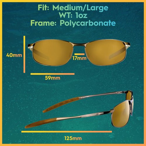 Flying Fisherman San Jose Polarized Sunglasses with AcuTint UV Blocker for Fishing and Outdoor Sports, Amber Lenses Medium/Large