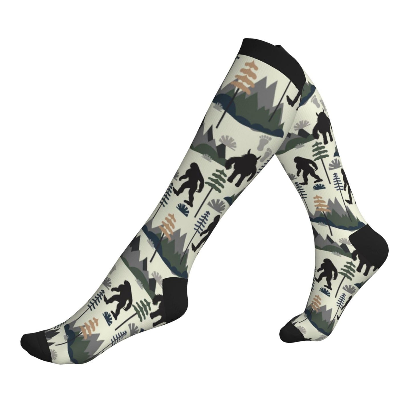 Bshuey Big Sasquatch Foots Compression Socks For Women & Men Circulation 15-20 Mmhg Knee High Best Support For Travel Running Athletic