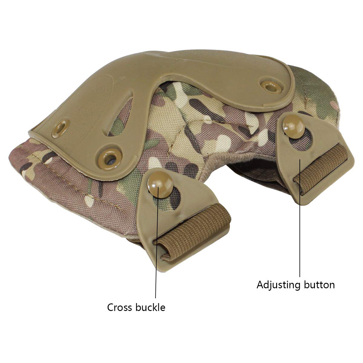 Tactical Combat Knee & Elbow Protective Pads Set for Outdoor CS Paintball Game Cycling Safety Skateboarding Gear Skates Knee Protection Guard Pads (MC03)