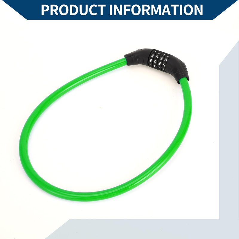 Hihaha Bicycle Lock/Security Cable Lock for Mountain Bike Road Bike/Resettable 4 Digit Combination Chain Bike Lock Steel Copper 64cm / 1 Pc Green