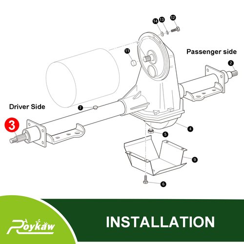 Roykaw EZGO TXT Rear Axle Shaft with Bearing Seal Kit for 1994-up Electric TXT, Medalist Golf Cart Models, Replaces OEM # 20377-G11, Driver Side, 23-7/8" Length