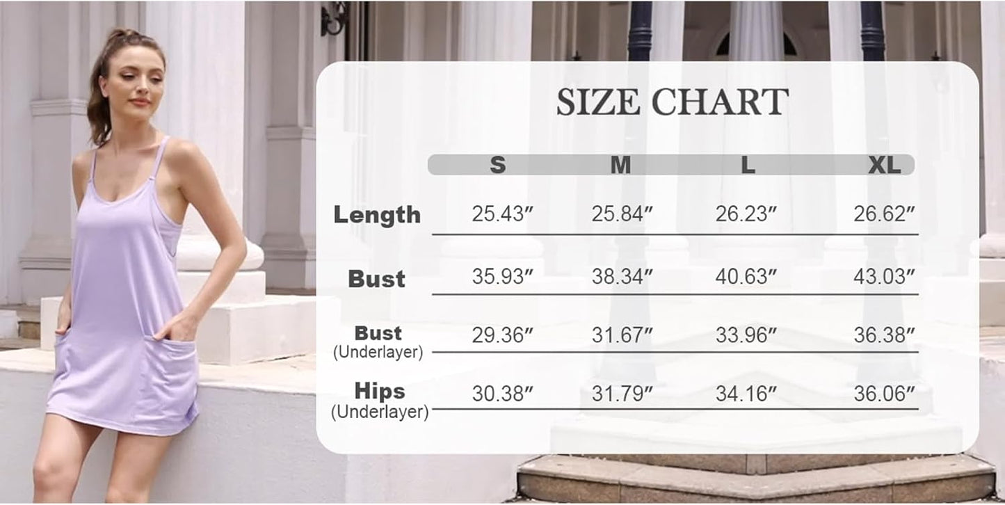 UNIANKIYA Women's Workout Romper - Sleeveless Spaghetti Strap Dress with Shorts | Casual Athletic Outfit
