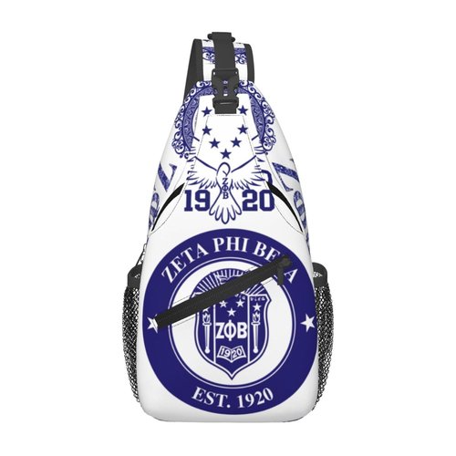 Sorority Paraphernalia Zeta Crossbody Sling Backpack: Anti-Theft Design with Adjustable Shoulder Straps on Both Sides and Two Spacious Compartments. An Ideal Gift for Sorority Members.