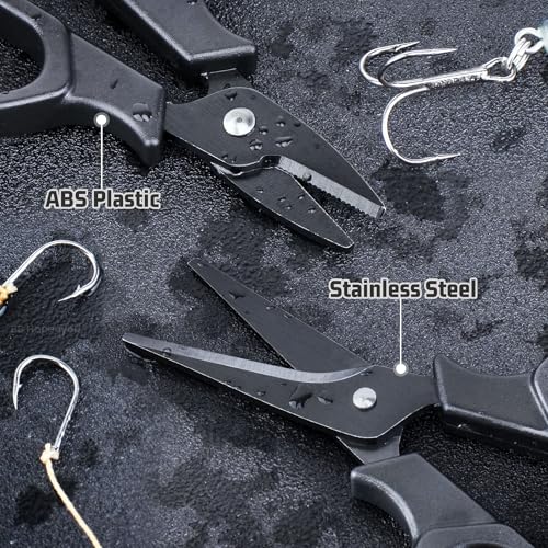 Fishing Scissors with Coiled Lanyard - Stainless Steel Line Cutters